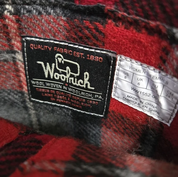 WOOLRICH-New With Tags! Red And Black Plaid Waterproof Wool Ankle Boots. Size 8 - Picture 7 of 11